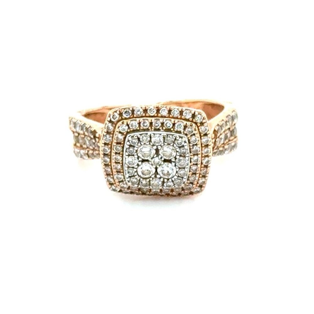 Damaged EFFY 14K Rose Gold‎ Diamond Ring